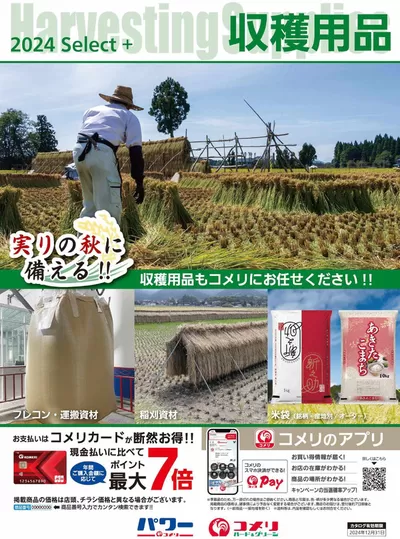 皆野町でのコメリのカタログ | 収穫用品 | 2024/8/14 - 2024/12/31