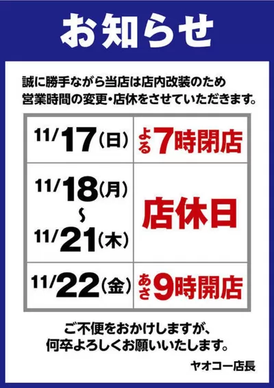 新座市でのヤオコーのカタログ | 私たちの最高の掘り出し物 | 2024/11/8 - 2024/11/22