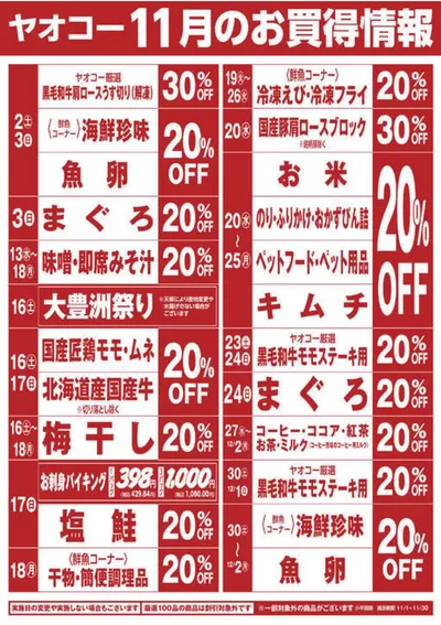 川口市でのヤオコーのカタログ | 掘り出し物ハンターのための素晴らしいオファー | 2024/11/1 - 2024/11/30