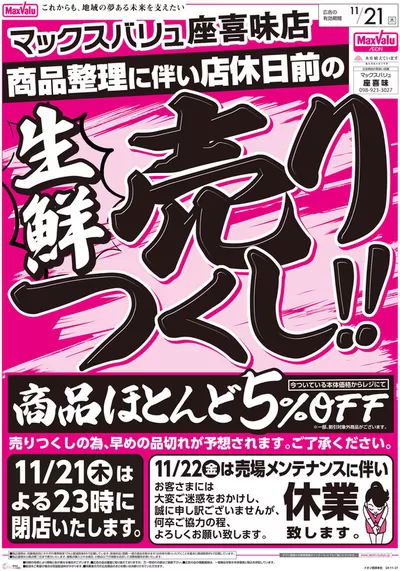 マックスバリュのカタログ | 割引とプロモーション | 2024/11/21 - 2024/11/21