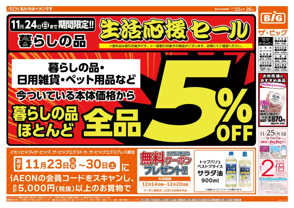 佐久市でのザ・ビッグのカタログ | あなたのための特別オファー | 2024/11/22 - 2024/11/26