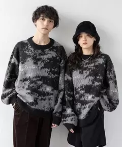 グローバルワークにおける￥6600での＜追加予約＞【UNISEX】総柄/モヘアクルーネックニットのオファー