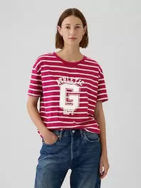 Gapにおける￥1999でのオーガニックコットン オーバーサイズ ボーイフレンド　GAPロゴ Tシャツのオファー