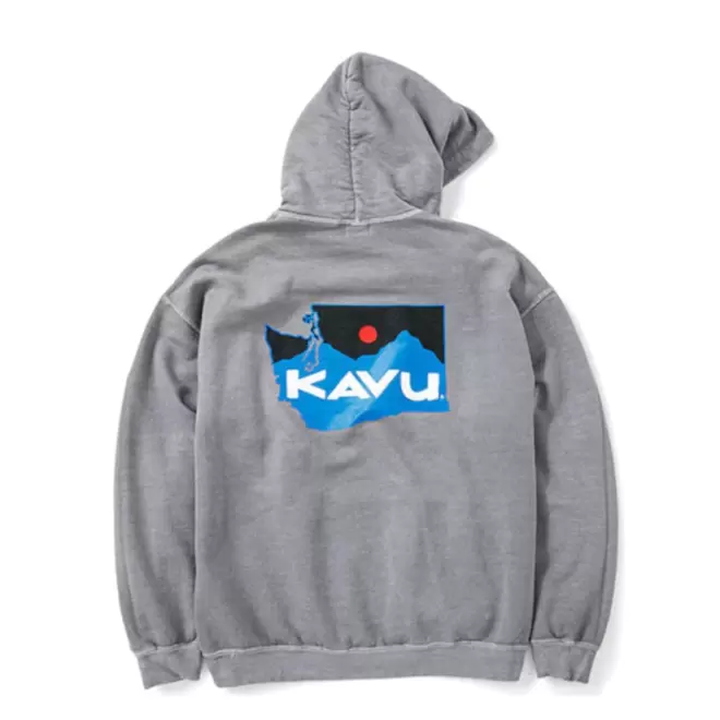 ゼビオにおける￥6150でのカブー（KAVU）（メンズ）アウトドア トレッキング スウェット フーディ ワシントンマップ パーカ 19821720 GRYのオファー