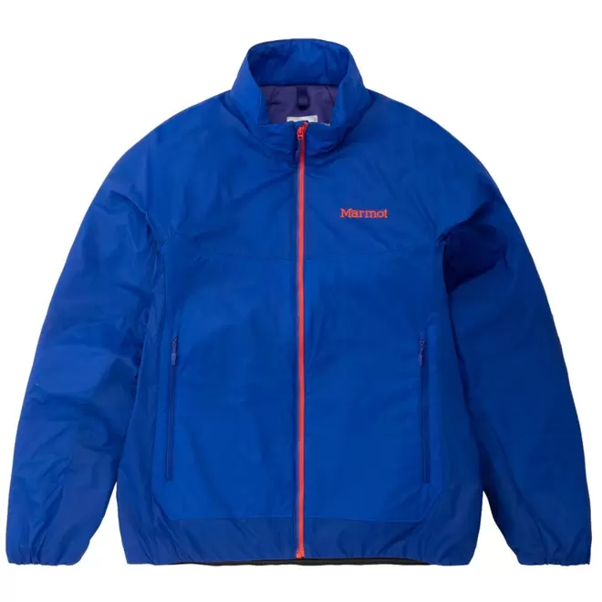 ゼビオにおける￥9980でのマーモット（Marmot）（メンズ）アウター 中綿 Biジャケット TOMSJL14 SUF ブルーのオファー