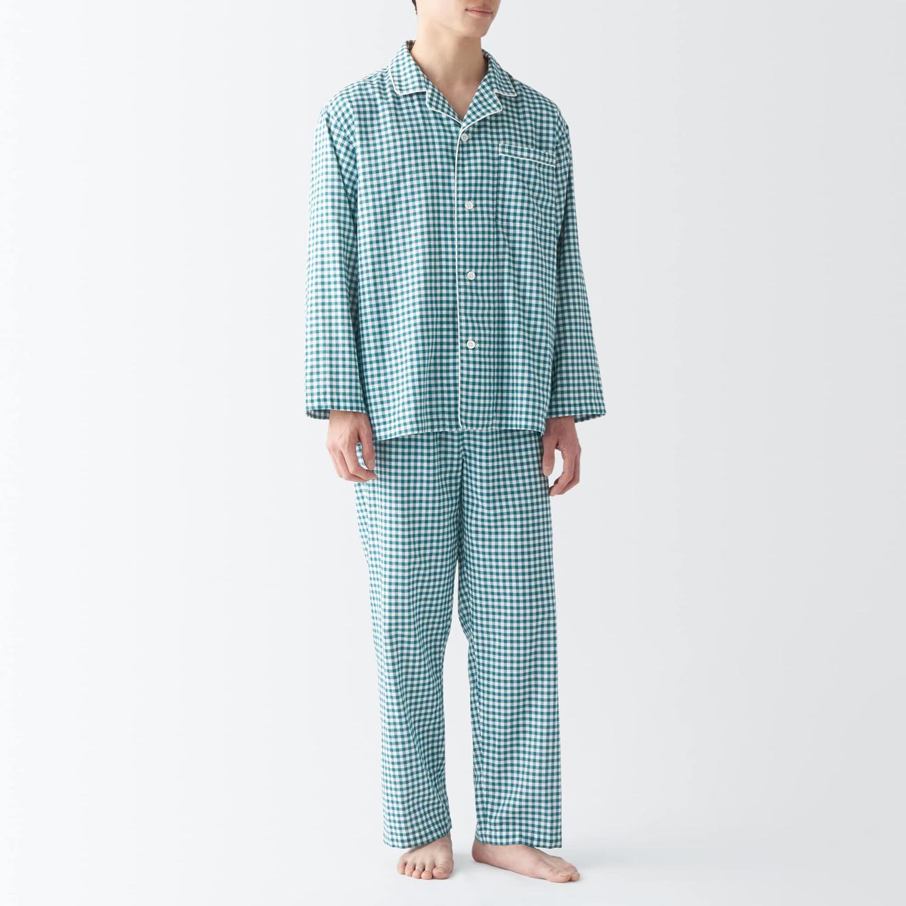 無印良品における￥4990での紳士　脇に縫い目のない　二重ガーゼパジャマのオファー